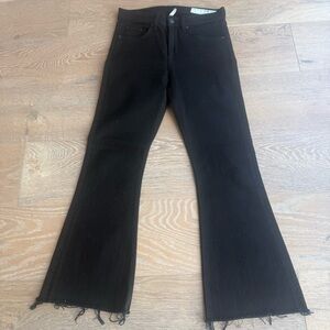 Rag & Bone Black Flared Crop Jeans